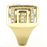 TK3238 - IP Gold(Ion Plating) Stainless Steel Ring with AAA Grade CZ  in Clear - Alamode
