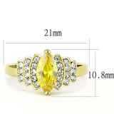 TK3239 - IP Gold(Ion Plating) Stainless Steel Ring with AAA Grade CZ in Topaz - Alamode - Flyclothing LLC