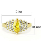 TK3239 - IP Gold(Ion Plating) Stainless Steel Ring with AAA Grade CZ  in Topaz - Alamode