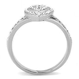 TK3249 - High polished (no plating) Stainless Steel Ring with Top Grade Crystal in Clear - Alamode - Flyclothing LLC