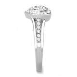 TK3249 - High polished (no plating) Stainless Steel Ring with Top Grade Crystal in Clear - Alamode - Flyclothing LLC