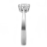 TK3252 - High polished (no plating) Stainless Steel Ring with AAA Grade CZ in Clear - Alamode - Flyclothing LLC