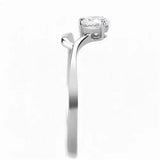 TK3257 - High polished (no plating) Stainless Steel Ring with AAA Grade CZ in Clear - Alamode - Flyclothing LLC