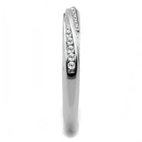 TK3259 - High polished (no plating) Stainless Steel Ring with AAA Grade CZ in Clear - Alamode - Flyclothing LLC