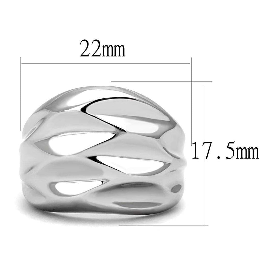 TK3262 - High polished (no plating) Stainless Steel Ring with No Stone - Alamode - Flyclothing LLC