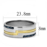 TK3266 - Two-Tone IP Gold (Ion Plating) Stainless Steel Ring with Top Grade Crystal  in Montana - Alamode
