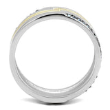 TK3266 - Two-Tone IP Gold (Ion Plating) Stainless Steel Ring with Top Grade Crystal in Montana - Alamode - Flyclothing LLC
