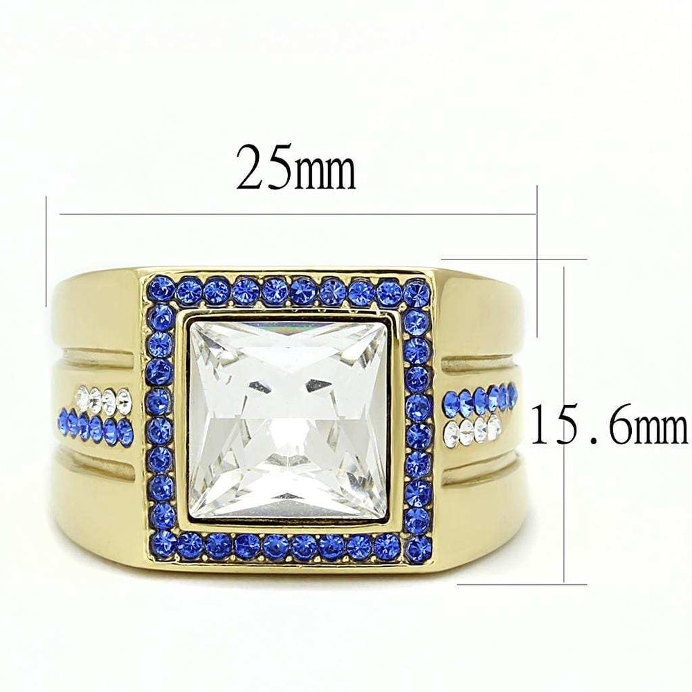 TK3269 - IP Gold(Ion Plating) Stainless Steel Ring with Top Grade Crystal in Clear - Alamode - Flyclothing LLC