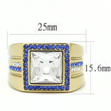 TK3269 - IP Gold(Ion Plating) Stainless Steel Ring with Top Grade Crystal  in Clear - Alamode
