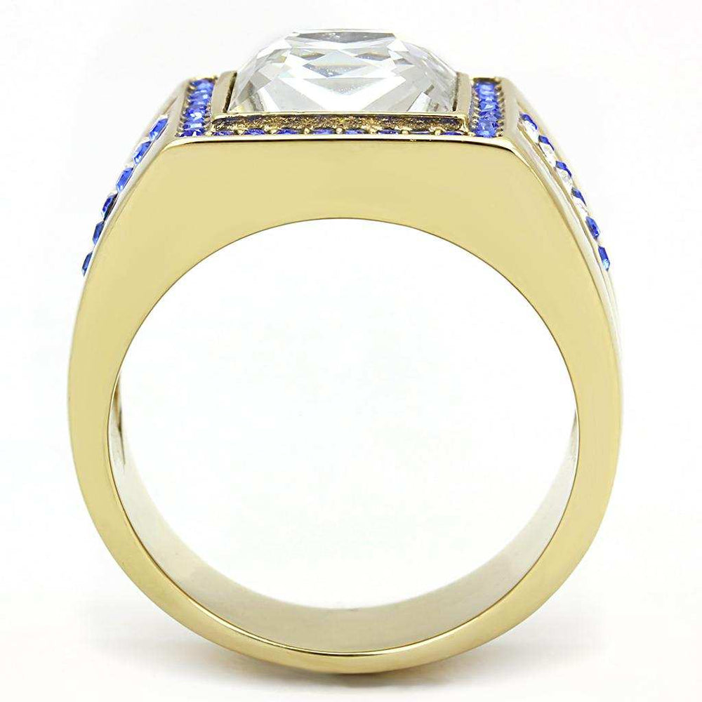 TK3269 - IP Gold(Ion Plating) Stainless Steel Ring with Top Grade Crystal in Clear - Alamode - Flyclothing LLC