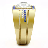 TK3269 - IP Gold(Ion Plating) Stainless Steel Ring with Top Grade Crystal  in Clear - Alamode