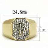 TK3270 - Two-Tone IP Gold (Ion Plating) Stainless Steel Ring with Top Grade Crystal  in Clear - Alamode