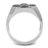TK3271 - Two-Tone IP Gold (Ion Plating) Stainless Steel Ring with AAA Grade CZ in Black Diamond - Alamode - Flyclothing LLC