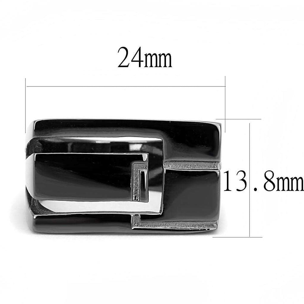 TK3272 - IP Light Black (IP Gun) Stainless Steel Ring with No Stone - Alamode - Flyclothing LLC