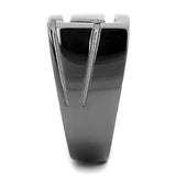 TK3272 - IP Light Black  (IP Gun) Stainless Steel Ring with No Stone - Alamode