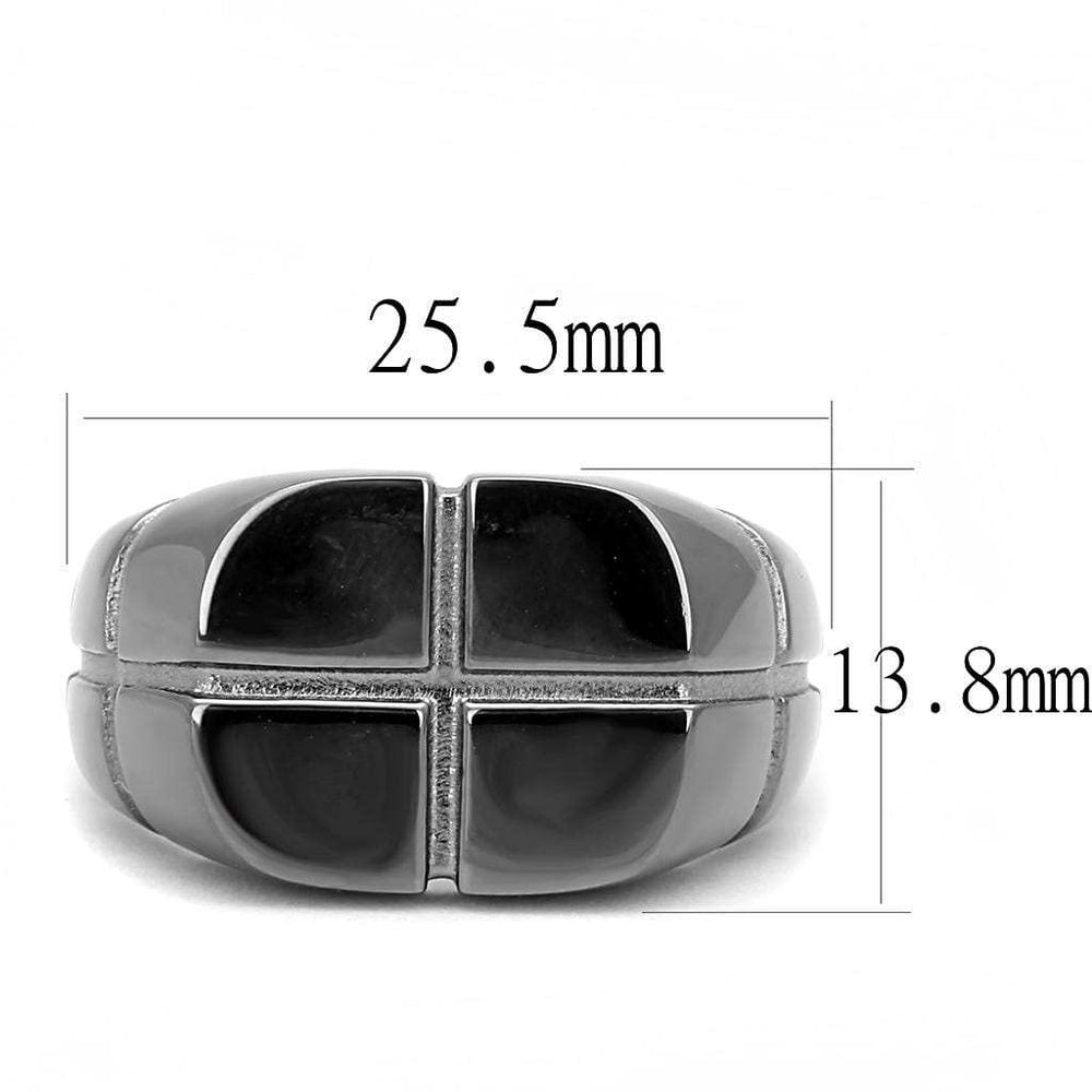 TK3273 - IP Light Black (IP Gun) Stainless Steel Ring with No Stone - Alamode - Flyclothing LLC