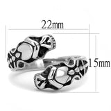 TK3276 - High polished (no plating) Stainless Steel Ring with Epoxy  in Jet - Alamode
