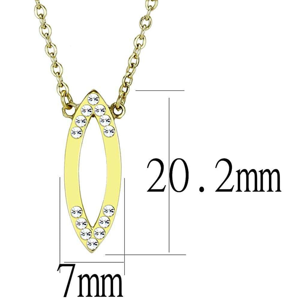 TK3285 - IP Gold(Ion Plating) Stainless Steel Necklace with Top Grade Crystal in Clear - Alamode - Flyclothing LLC