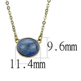 TK3287 - IP Gold(Ion Plating) Stainless Steel Necklace with Precious Stone Lapis in Montana