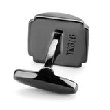 TK3290 - IP Light Black  (IP Gun) Stainless Steel Cufflink with Semi-Precious Oligoclase in Animal pattern - Alamode