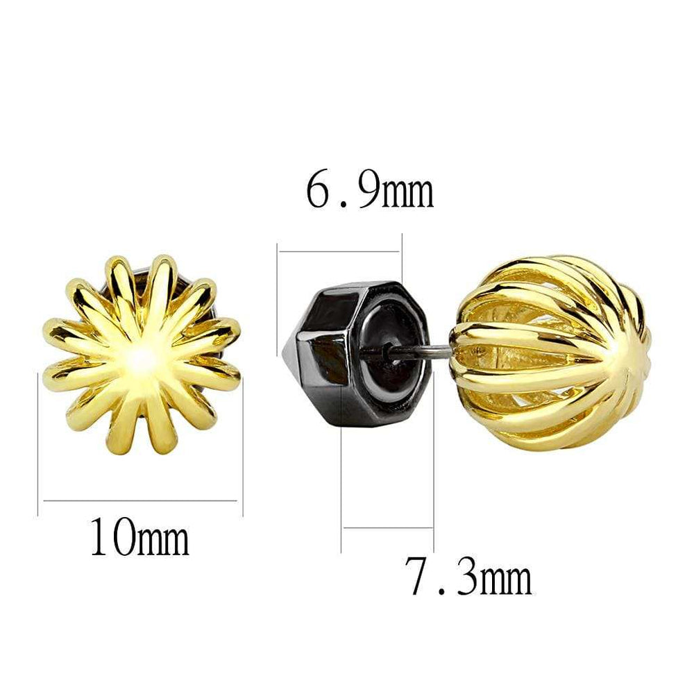 TK3298 - IP Gold+ IP Black (Ion Plating) Stainless Steel Earrings with No Stone - Alamode - Flyclothing LLC