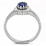 TK3427 - High polished (no plating) Stainless Steel Ring with Synthetic Synthetic Glass in Montana - Alamode - Flyclothing LLC