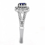 TK3427 - High polished (no plating) Stainless Steel Ring with Synthetic Synthetic Glass in Montana - Alamode - Flyclothing LLC