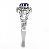 TK3427 - High polished (no plating) Stainless Steel Ring with Synthetic Synthetic Glass in Montana