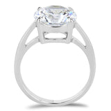 TK3428 - High polished (no plating) Stainless Steel Ring with AAA Grade CZ  in Clear - Alamode