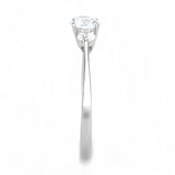 TK3431 - High polished (no plating) Stainless Steel Ring with AAA Grade CZ in Clear - Alamode - Flyclothing LLC