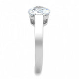TK3432 - High polished (no plating) Stainless Steel Ring with AAA Grade CZ in Clear - Alamode - Flyclothing LLC