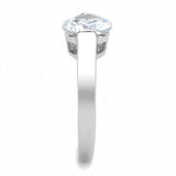 TK3432 - High polished (no plating) Stainless Steel Ring with AAA Grade CZ  in Clear