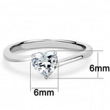 TK3434 - High polished (no plating) Stainless Steel Ring with AAA Grade CZ  in Clear - Alamode
