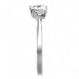 TK3434 - High polished (no plating) Stainless Steel Ring with AAA Grade CZ in Clear - Alamode - Flyclothing LLC