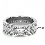 TK3435 - High polished (no plating) Stainless Steel Ring with AAA Grade CZ in Clear - Alamode - Flyclothing LLC