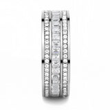 TK3435 - High polished (no plating) Stainless Steel Ring with AAA Grade CZ in Clear - Alamode - Flyclothing LLC