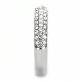 TK3437 - High polished (no plating) Stainless Steel Ring with Top Grade Crystal in Clear - Alamode - Flyclothing LLC