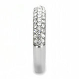 TK3437 - High polished (no plating) Stainless Steel Ring with Top Grade Crystal  in Clear - Alamode