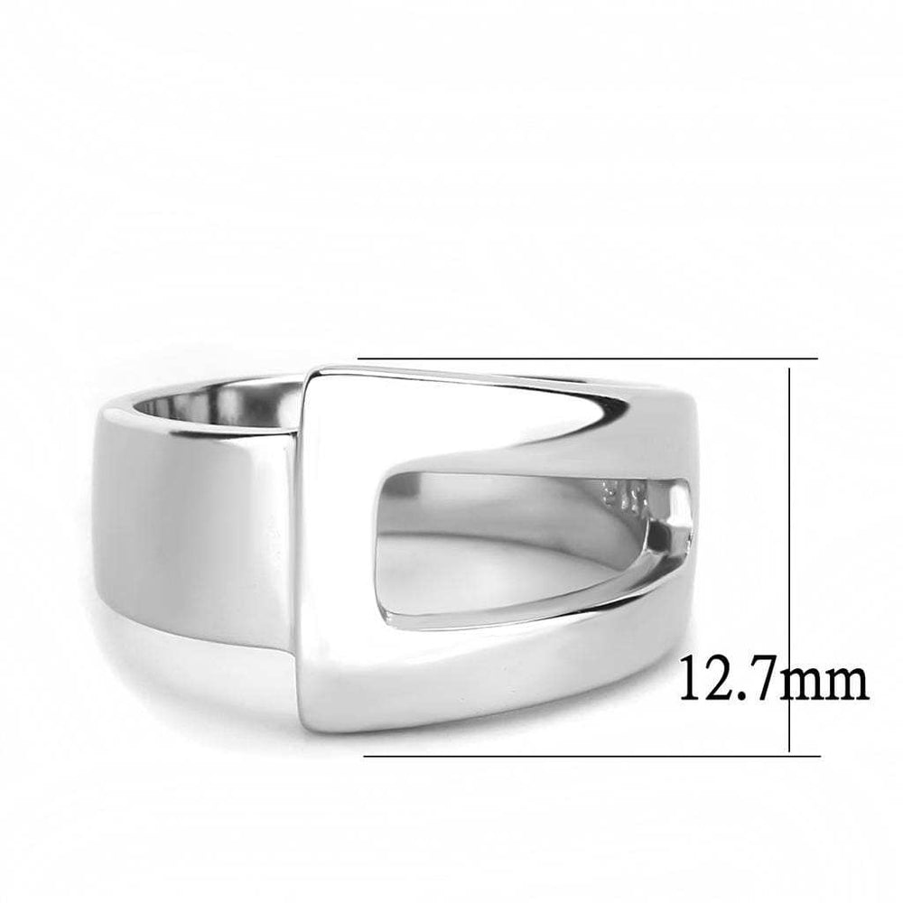 TK3438 - High polished (no plating) Stainless Steel Ring with No Stone - Alamode - Flyclothing LLC
