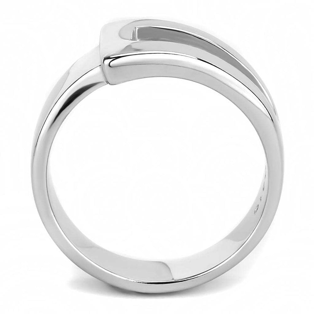 TK3438 - High polished (no plating) Stainless Steel Ring with No Stone - Alamode - Flyclothing LLC