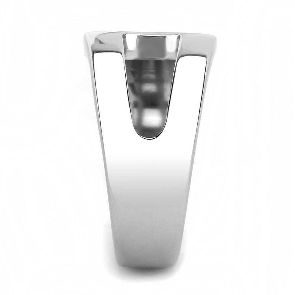 TK3438 - High polished (no plating) Stainless Steel Ring with No Stone - Alamode - Flyclothing LLC