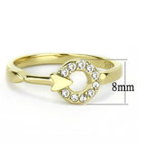 TK3439 - IP Gold(Ion Plating) Stainless Steel Ring with Top Grade Crystal  in Clear - Alamode