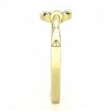 TK3439 - IP Gold(Ion Plating) Stainless Steel Ring with Top Grade Crystal  in Clear