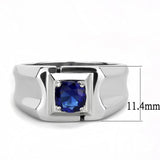 TK3459 - High polished (no plating) Stainless Steel Ring with Synthetic Synthetic Glass in Montana - Alamode