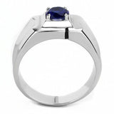 TK3459 - High polished (no plating) Stainless Steel Ring with Synthetic Synthetic Glass in Montana - Alamode - Flyclothing LLC
