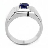 TK3459 - High polished (no plating) Stainless Steel Ring with Synthetic Synthetic Glass in Montana - Alamode