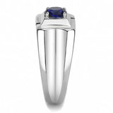 TK3459 - High polished (no plating) Stainless Steel Ring with Synthetic Synthetic Glass in Montana - Alamode - Flyclothing LLC