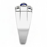 TK3463 - High polished (no plating) Stainless Steel Ring with Synthetic Synthetic Glass in Montana - Alamode