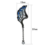 TK3469 - IP Black(Ion Plating) Stainless Steel Earrings with Top Grade Crystal in Multi Color - Alamode - Flyclothing LLC