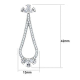 TK3473 - High polished (no plating) Stainless Steel Earrings with AAA Grade CZ in Clear - Alamode - Flyclothing LLC